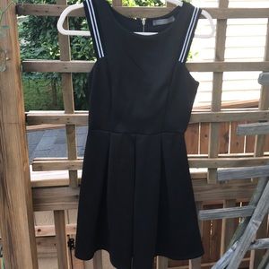 Black fit-and-flare dress